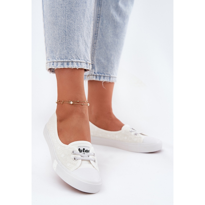 Zapatillas de zapatillas de zapatillas con bordado Lee Cooper LCW-25-31-3447L White blanco 2