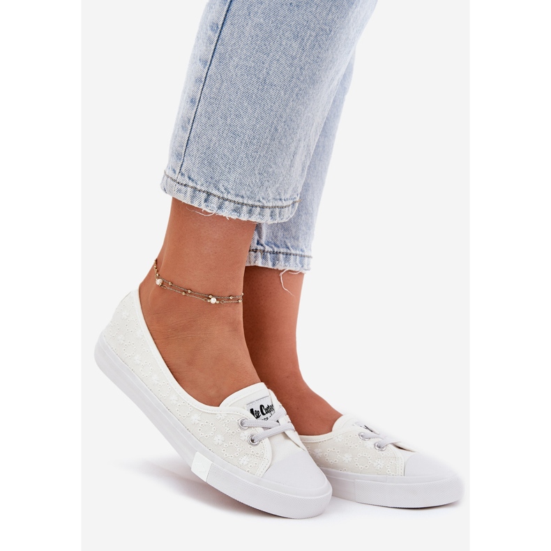 Zapatillas de zapatillas de zapatillas con bordado Lee Cooper LCW-25-31-3447L White blanco 1