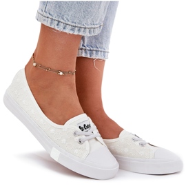 Zapatillas de zapatillas de zapatillas con bordado Lee Cooper LCW-25-31-3447L White blanco 9
