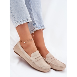 Mocasines de gamuza femenina Big Star RR274947 beige 11