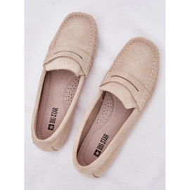 Mocasines de gamuza femenina Big Star RR274947 beige 12