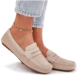 Mocasines de gamuza femenina Big Star RR274947 beige 14