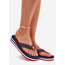 Flip Flip -Flops Flip -Flops on Wedge Big Star RR274A126 Navy Blue azul 1