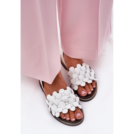Sandalias de cuero con tacones planos Zazoo 40425 White blanco 9