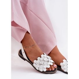 Sandalias de cuero con tacones planos Zazoo 40425 White blanco 10
