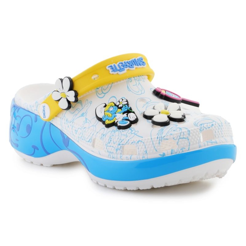 Crocs Smurfs Platform Flaps Clog 210822-90h blanco 1