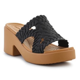 Crocs Brooklyn Woven Slide Heel 209979-001 Flip-Flops negro 1
