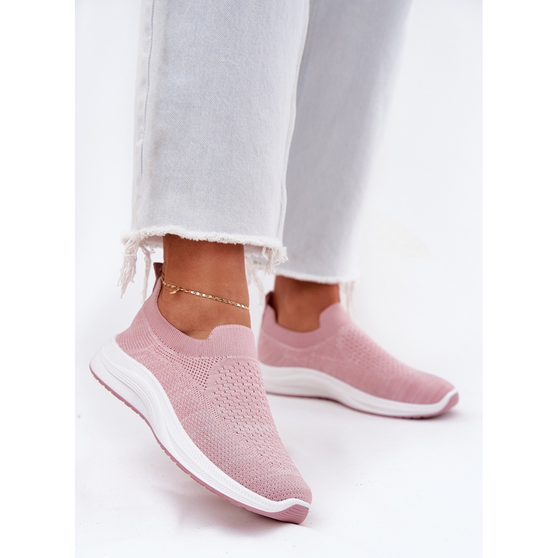 Zapatillas deportivas sin cordones de tela para mujer, rosa rosado 2 Zapatillas deportivas sin cordones de tela para mujer, rosa rosado 2