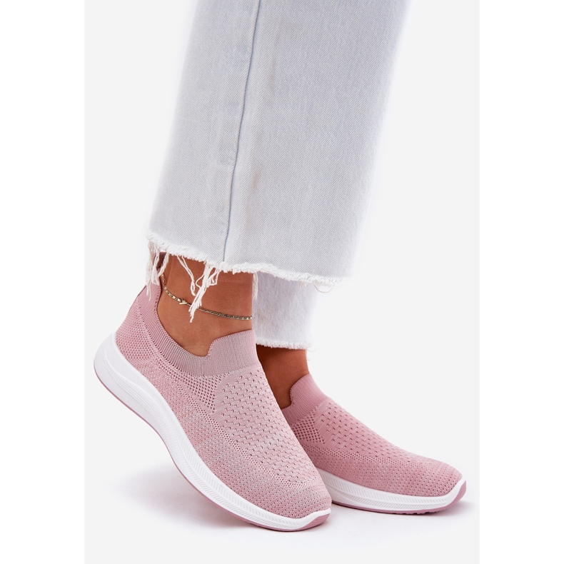 Zapatillas deportivas sin cordones de tela para mujer, rosa rosado 1 Zapatillas deportivas sin cordones de tela para mujer, rosa rosado 1