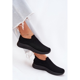 Zapatos deportivos sin cordones de tela negra para mujer negro 7