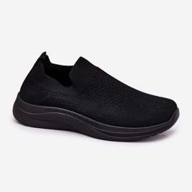 Zapatos deportivos sin cordones de tela negra para mujer negro 4