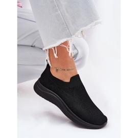 Zapatos deportivos sin cordones de tela negra para mujer negro 6