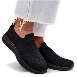 Zapatos deportivos sin cordones de tela negra para mujer negro 9