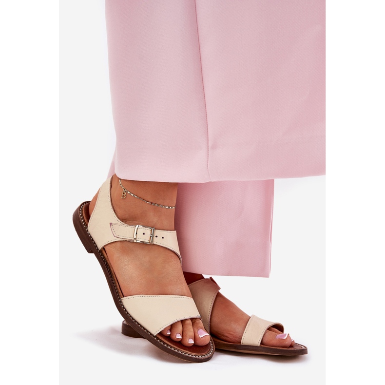 Zazoo 3014 Sandalias de cuero para mujer de cuero beige 1 Zazoo 3014 Sandalias de cuero para mujer de cuero beige 1