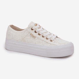 Zapatillas para mujeres con encaje lee cooper lcw-25-31-3438l blanco 11