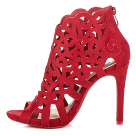 Vices Sandalias caladas con cremallera rojo 4