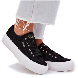 Zapatillas para mujeres con encaje lee cooper lcw-25-31-3439l negro 12