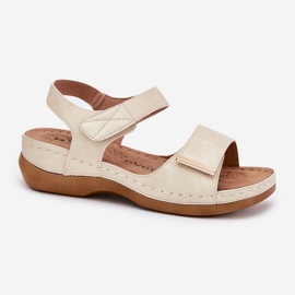 Evento Cómodas sandalias de velcro para mujeres dorado 4
