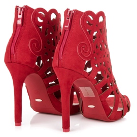Vices Sandalias caladas con cremallera rojo 5