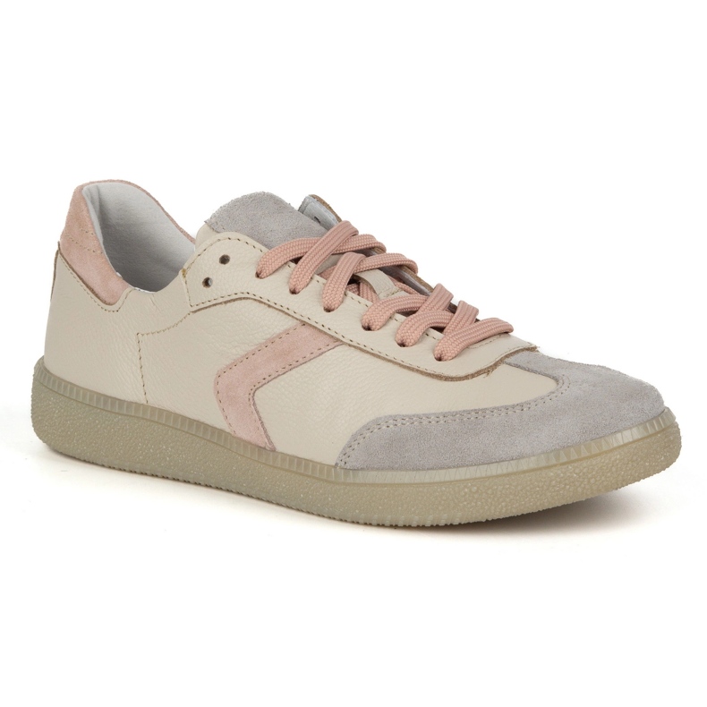 Zapatillas de cuero para mujeres Olivier N1091 beige 1