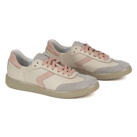 Zapatillas de cuero para mujeres Olivier N1091 beige 3