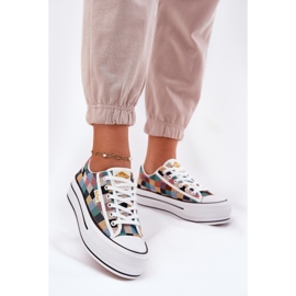 Zapatillas de deporte femeninas estampadas en la plataforma multicolor de Lee Cooper LCW-25-31-3441L beige 3