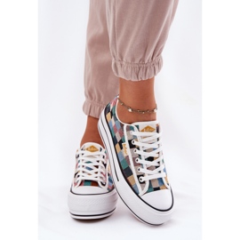 Zapatillas de deporte femeninas estampadas en la plataforma multicolor de Lee Cooper LCW-25-31-3441L beige 4
