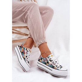 Zapatillas de deporte femeninas estampadas en la plataforma multicolor de Lee Cooper LCW-25-31-3441L beige 8