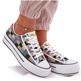 Zapatillas de deporte femeninas estampadas en la plataforma multicolor de Lee Cooper LCW-25-31-3441L beige 11
