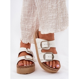 Flip Flip Flip Flip Flip con Lee Cooper LCW-25-35-3496L Hebillas blancas blanco 10