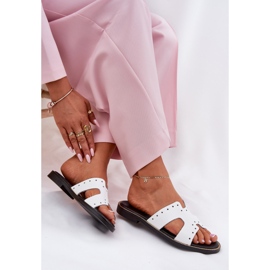 Zazoo 40326 zapatillas de mujer barnizadas con recortes decorativos blancos 6