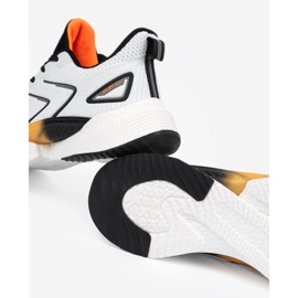 Vico Zapatos deportivos para mujeres blancas y blancas con un elemento naranja blanco 2