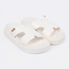Seastar Chanclas blancas para mujeres en la plataforma blanco 2