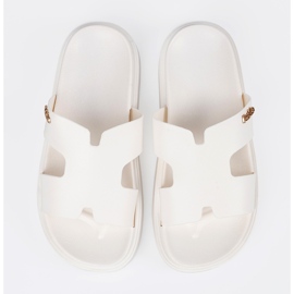 Seastar Chanclas blancas para mujeres en la plataforma blanco 3