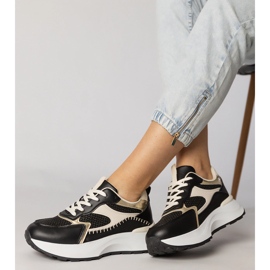 Zapatillas deportivas negras con un inserto trenzado negro 2