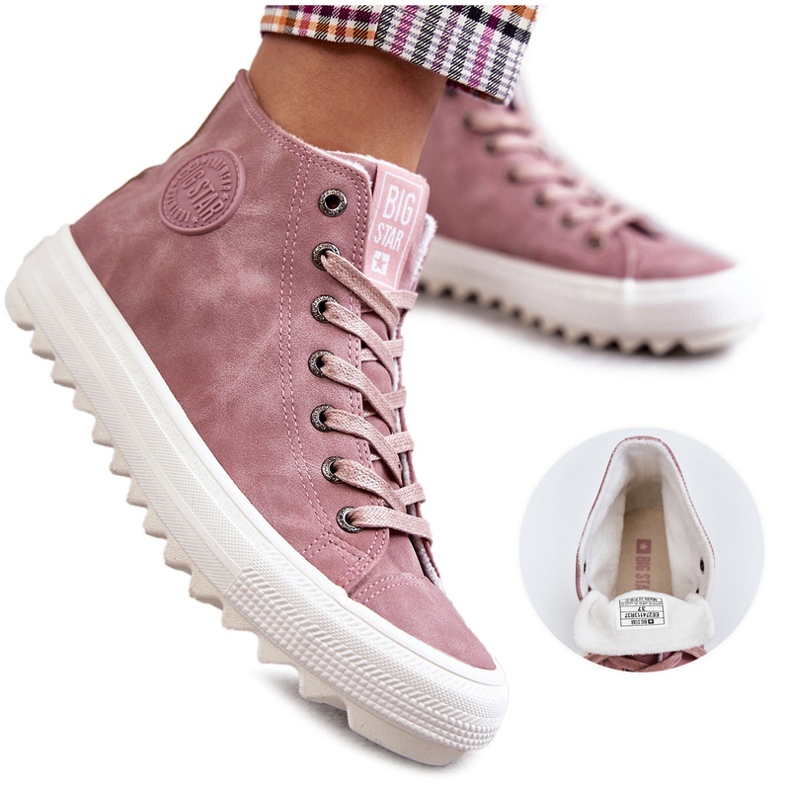 Big Stars Sneakers de femenina High Aislada EE274113 rosado 4 Big Stars Sneakers de femenina High Aislada EE274113 rosado 4