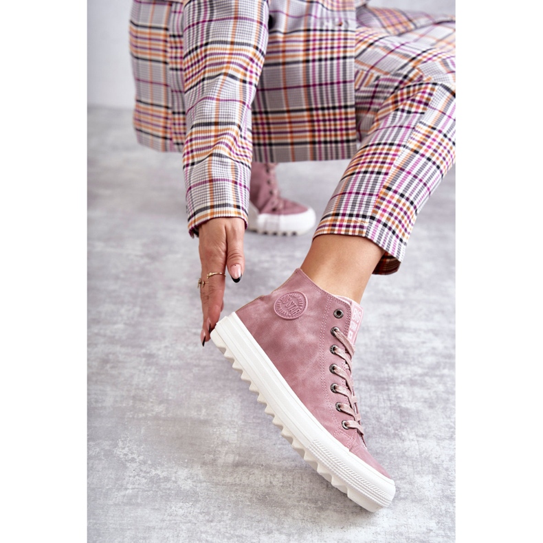 Big Stars Sneakers de femenina High Aislada EE274113 rosado 1 Big Stars Sneakers de femenina High Aislada EE274113 rosado 1