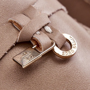 Mocasines de inserto de cuero gris para mujeres beige 2