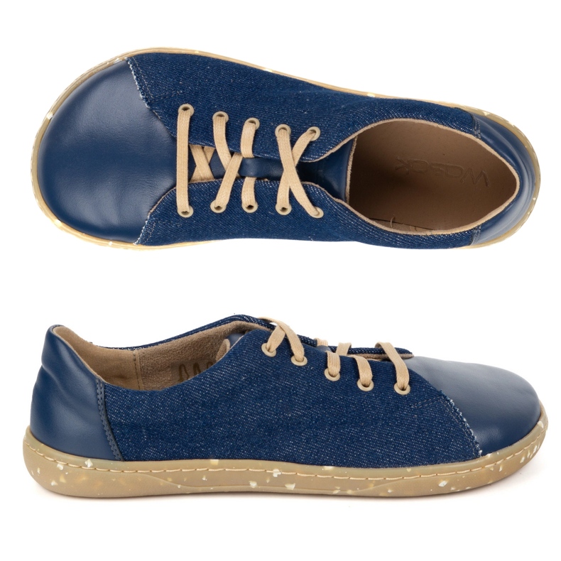 WASAK Zapatos descalzos para mujeres cuero minimalista 0771W jeans azul marino 1 WASAK Zapatos descalzos para mujeres cuero minimalista 0771W jeans azul marino 1