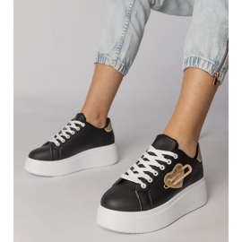 Zapatillas negras con cardíaco y pin de seguridad lerisol negro 1