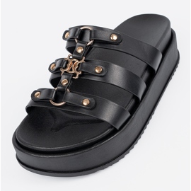 Seastar Chanclas de plataforma mujer negras negro 1