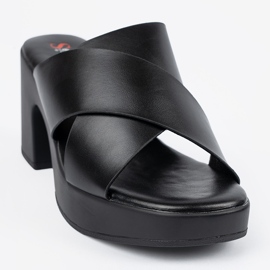 Seastar Mules negros de tacón alto 5