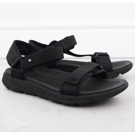 Sandalias masculinas negras de velcro Rieker 20850-00 negro 1