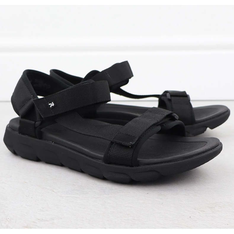 Sandalias masculinas negras de velcro Rieker 20850-00 negro 1