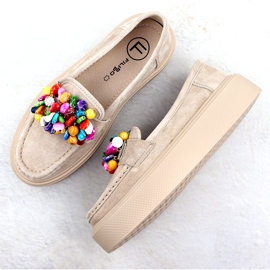 Mocasines de cuero en la plataforma con beige beige filippo dp6765 4 Mocasines de cuero en la plataforma con beige beige filippo dp6765 4