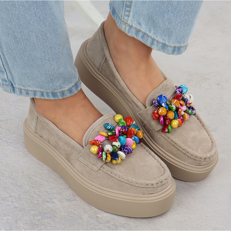 Mocasines de cuero en la plataforma con beige beige filippo dp6765 6 Mocasines de cuero en la plataforma con beige beige filippo dp6765 6