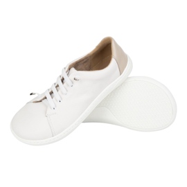 WASAK Zapatos descalzos de mujer cuero minimalista 0771W blanco 8