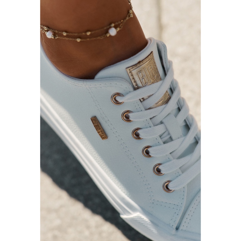 Zapatillas de deporte femeninas con big star de cuero eco rr274748 blanco 1