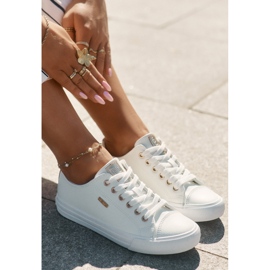 Zapatillas de deporte femeninas con big star de cuero eco rr274748 blanco 6