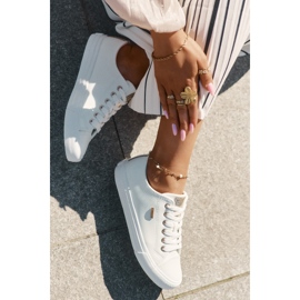 Zapatillas de deporte femeninas con big star de cuero eco rr274748 blanco 5